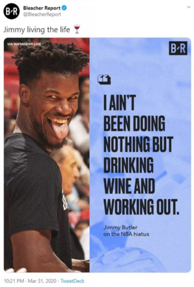 So vertreibt sich Jimmy Butler, Spieler der Miami Heat aus der NBA, die Corona-Pause. NBA Jimmy Butler