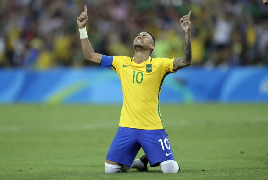 Der Brasilianer jubelt nach dem entscheidenden Penalty im Olympia-Finale 2016 gegen Deutschland.