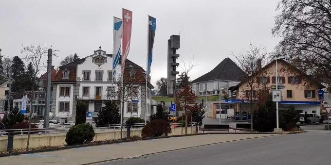 Sicht auf das Dorf in Beinwil am See. Sicht auf das Dorf in Beinwil am See.