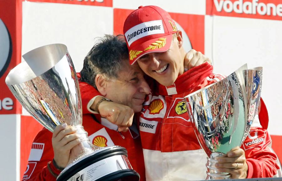 Feierten gemeinsam grosse Erfolge: Jean Todt (l.) und sein Pilot Michael Schumacher.