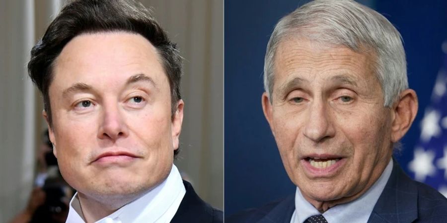 Elon Musk (l) und Anthony Fauci