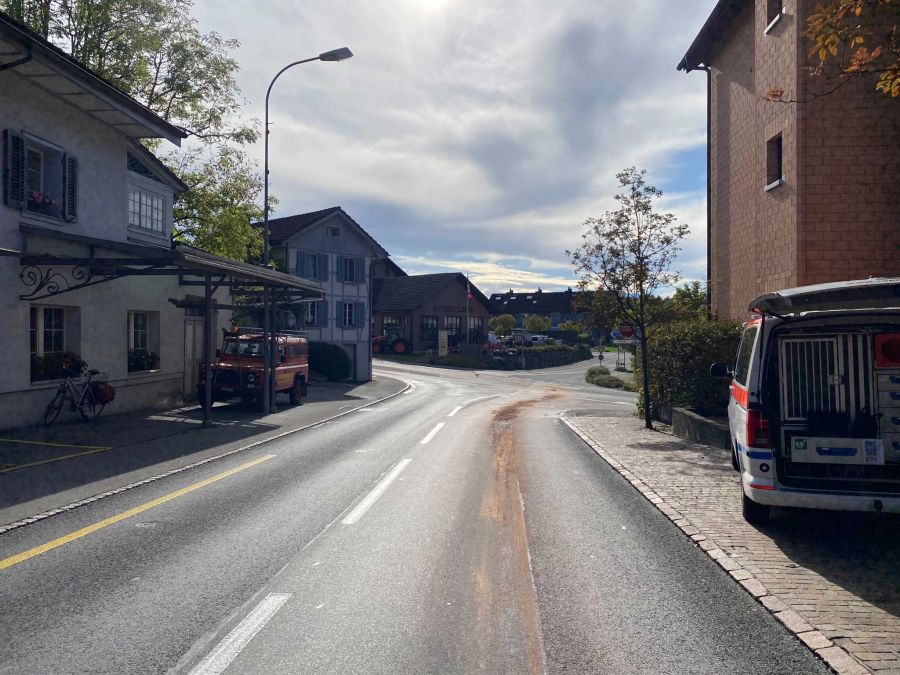 Unfallstelle in Hünenberg