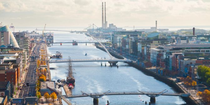 Dublin Hafen von oben.