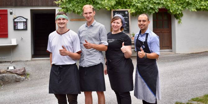 Team der Waldwirtschaft Uschenriet in Glarus Nord