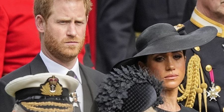 Prinz Harry und Meghan Markle an der Beerdigung der Queen im September 2022.