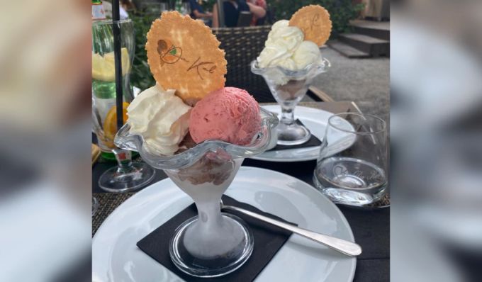 Das Dessert: Hausgemachtes Gelato. Da Keli