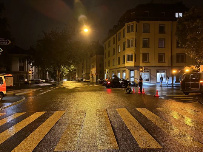 Unfallstelle Verzweigung Burg- und Vonwilstrasse in St. Gallen Unfallstelle
