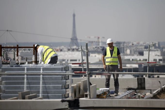 Eine Baustelle für die Olympischen Spiele 2024 in Paris. Paris Olympia 2024