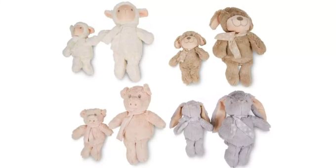 Vom Rückruf betroffen sind das Schwein Olma, der Hase Pino, das Hündchen Aiko und das Schaf Rosi – jeweils in der kleinen und grossen Ausführung. Migros Rückruf