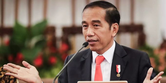 Der indonesische Präsident Joko Widodo. New capital city Announched by the president in Jakarta