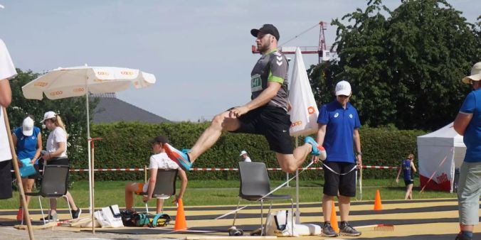 Christian Greutmann im Höhenflug.