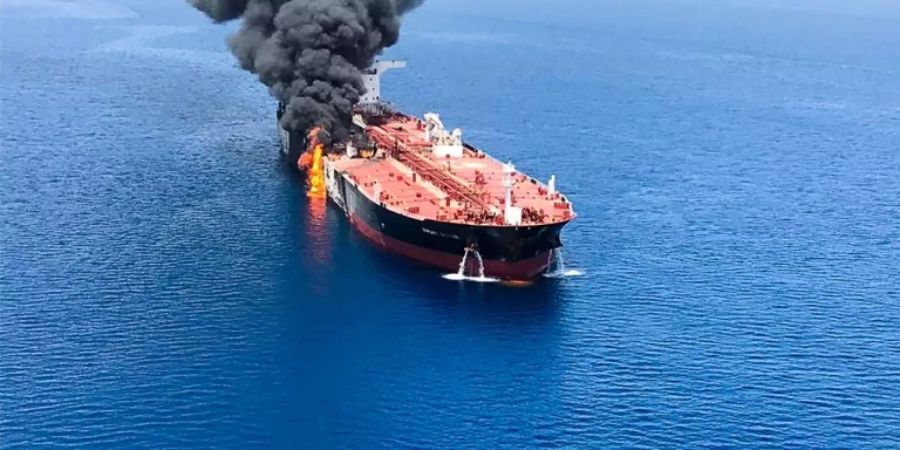 Der brennende norwegische Tanker «Front Altair»