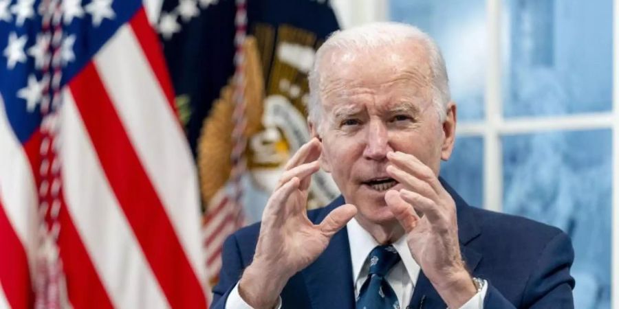 US-Präsident Joe Biden spricht von einem «historischen Tag für die Erholung unserer Wirtschaft». Foto: Andrew Harnik/AP/dpa