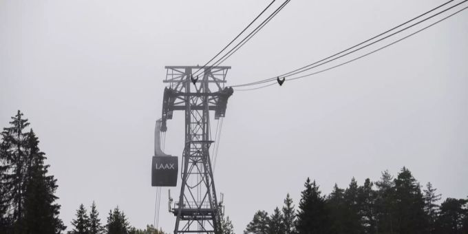 Eine Gondel in Laax GR. (Archivbild) gondelbahn