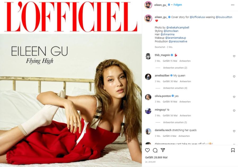 Eileen Gu ist auch Influencerin und Model.