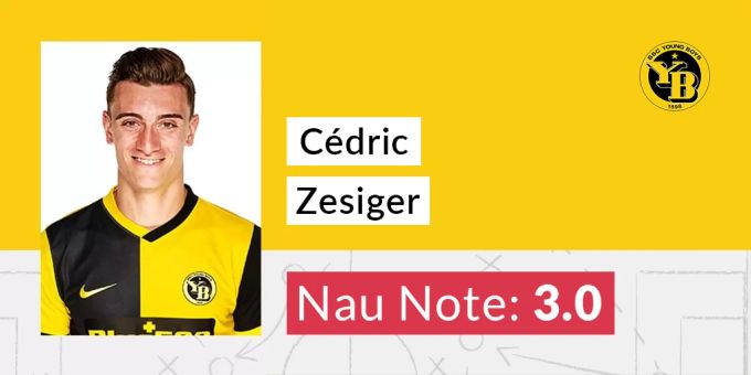 Die Nau-Note für Cédric Zesiger von YB. Cedric Zesiger YB Note