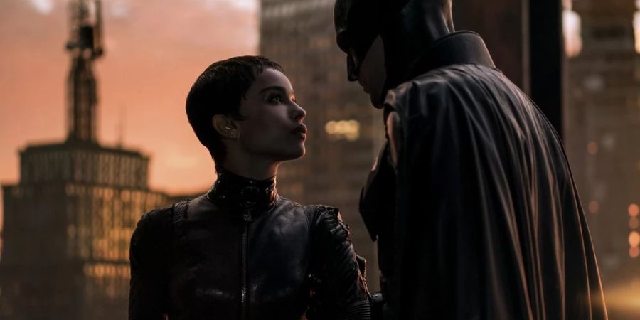 Robert Pattinson und Zoë Kravitz als Batman und Catwoman.