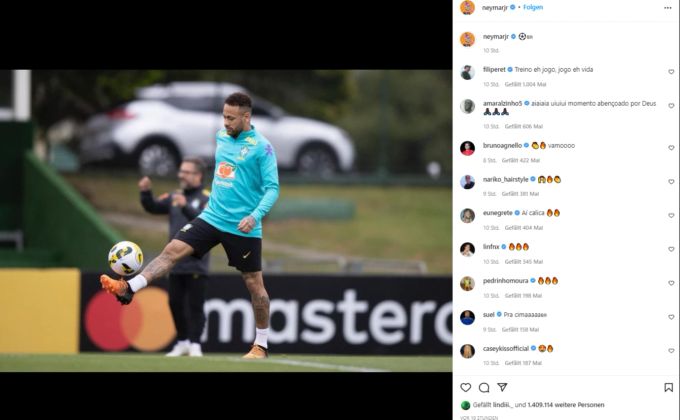 Zurzeit ist Neymar mit der Nationalmannschaft unterwegs. Neymar