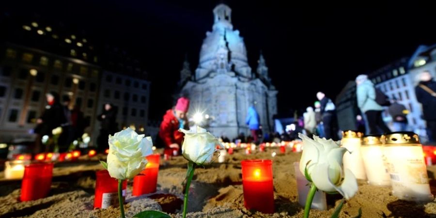 Gedenken zum 13. Februar an der Frauenkirche