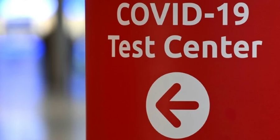 Hinweis auf Testzentrum in Düsseldorf