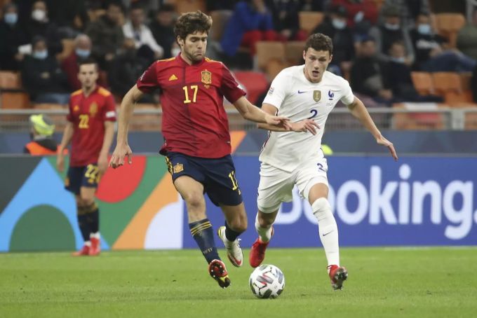 Benjamin Pavard im Nations-League-Spiel gegen Spanien. Benjamin Pavard