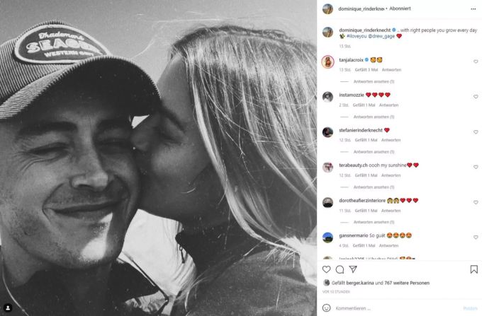 Dominique Rinderknecht postet neues Knutsch-Bild mit Drew. dominique