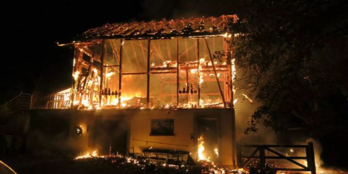 Die im Stall befindlichen Tiere konnten gerettet werden. Brand