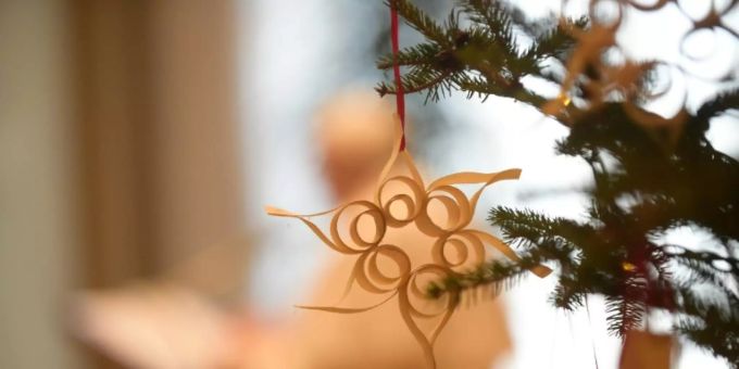 Weihnachtsdekoration bei Ansprache von Papst Franziskus Weihnachtsdekoration bei Ansprache von Papst Franziskus