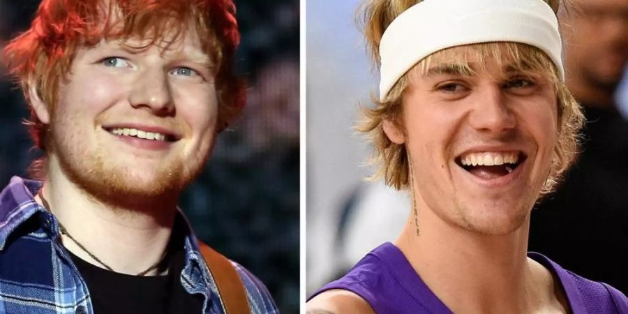 Ed Sheeran (l.) und Justin Bieber machen wieder gemeinsame Sache. Fotos: Isabel Infantes/Robin Townsend Foto: Isabel Infantes/Robin Townsend