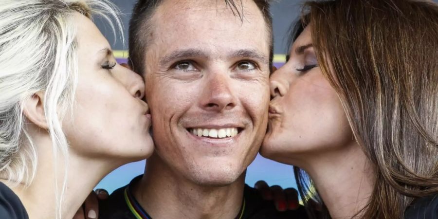 Philippe Gilbert - hier nach seinem Sieg von 2017 - ist auch für die 103. Austragung der Flandern-Rundfahrt einer der Favoriten