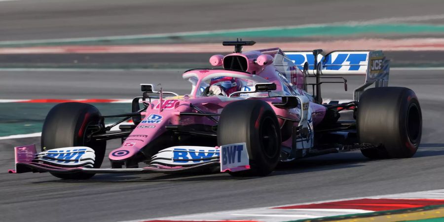 Lance Stroll am Steuer des Racing Point RP20 bei den Formel-1-Testfahrten in Barcelona.