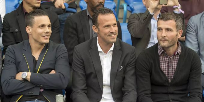 David Degen neben Marco Streller und Alex Frei (v.l.). David Degen FC Basel