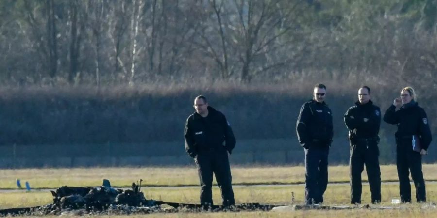 Absturzstelle auf dem Flugplatz in Strausberg