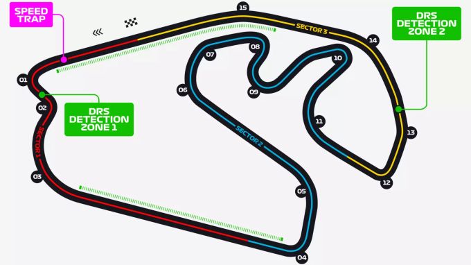 Die Streckenkarte zum Brasilien-GP der Formel 1. Brasilien Formel 1