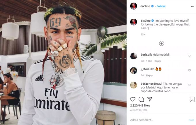 6ix9ine ist seit ein paar Wochen wieder auf freiem Fuss. 6ix9ine
