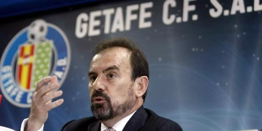 Getafe-Präsident Torres kündigte an, dass sein Team unter den derzeitigen Umständen nicht nach Italien fahren wird. Foto: Juan M Espinosa/EFE/dpa