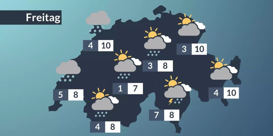 Die Wetter-Prognose für Freitag, 20. Dezember 2019.