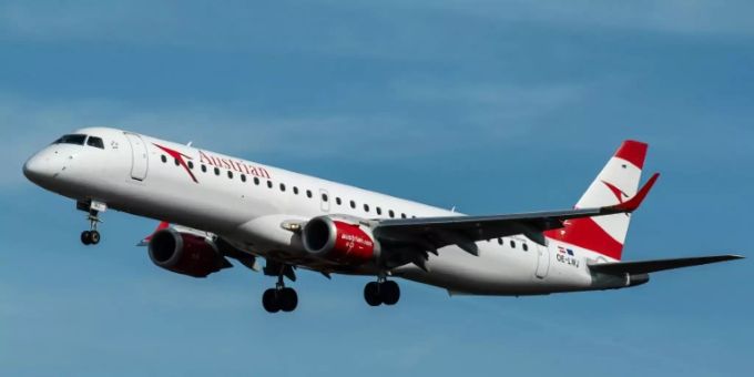 Eine Maschine der Austrian Airlines AUA. Austrian Airlines AUA