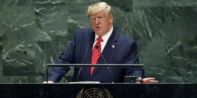 Donald Trump bei der UN-Vollversammlung. donald trump