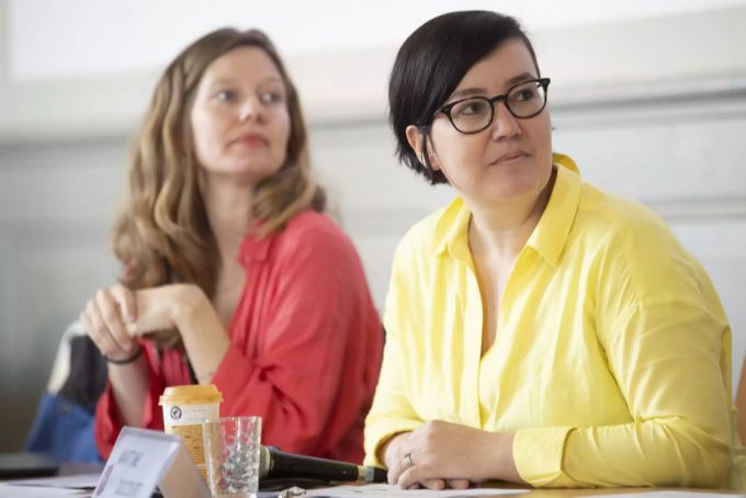 Die Co-Präsidentinnen der SP Frauen, Natascha Wey (links) und Martine Docourt. SP Frauen
