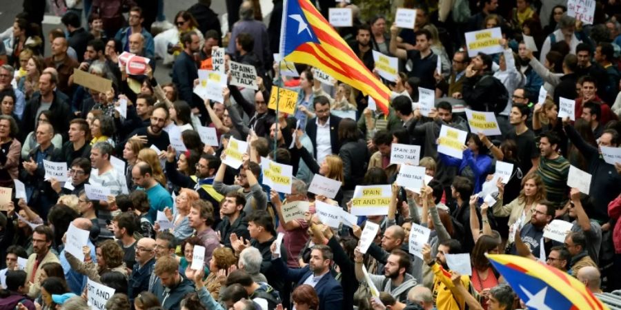 Demonstranten in Barcelona