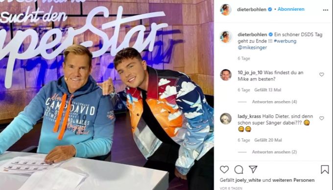 Dieter Bohlen und Mike Singer. dieter bohlen