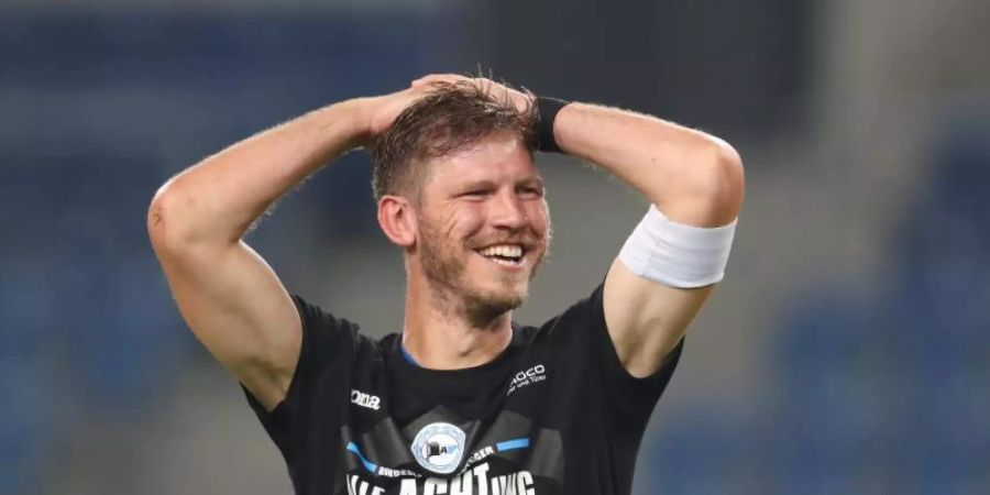 Am Samstag gegen den FC Bayern wäre für Fabian Klos ein guter Moment, alle Zweifler mit einem Bundesliga-Tor für Bielefeld zu überzeugen. Foto: Friso Gentsch/dpa