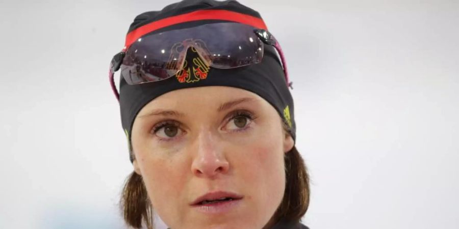 Wurde 2014 wegen einer positiven Dopingprobe aus dem deutschen Biathlon-Team ausgeschlossen: Evi Sachenbacher-Stehle. Foto: picture alliance / dpa
