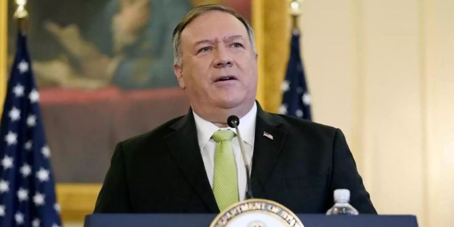 US-Aussenminister Mike Pompeo kündigt neue Sanktionen gegen den Iran und seine Unterstützer an. Foto: Patrick Semansky/AP/dpa