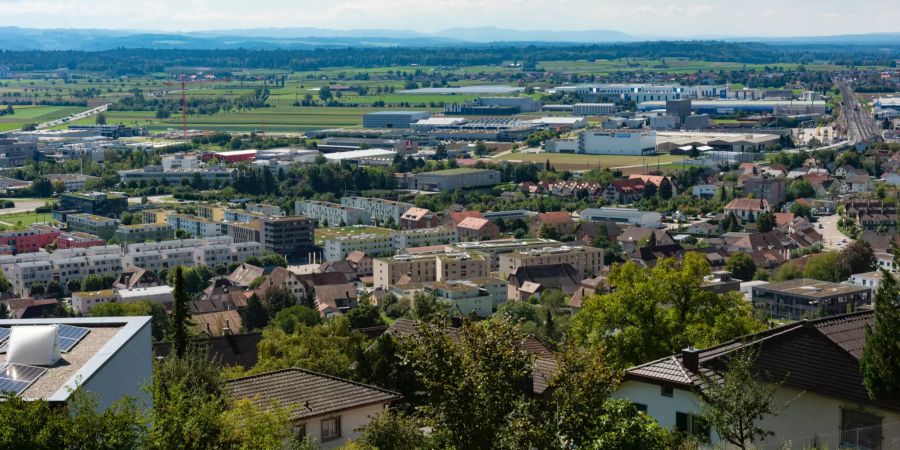 Blick nach Oensingen und die Ebene im Bezirk Gäu.