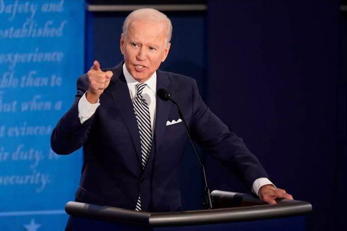 Joe Biden, Präsidentschaftskandidat der Demokraten, spricht während der ersten Präsidentschaftsdebatte. Joe Biden Donald Trump