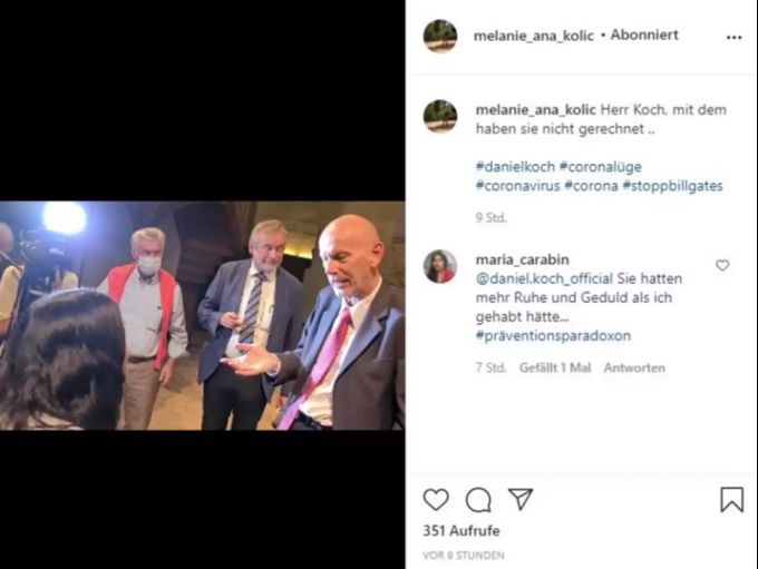 «Mit dem haben sie nicht gerechnet», jubeln die Corona-Skeptiker auf Instagram. Daniel Koch