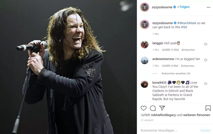 Rocker Ozzy Osbourne zu seinen besten Zeiten auf der Bühne. Ozzy Osbourne