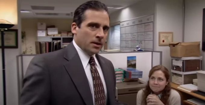 Steve Carell und Jenna Fischer in der Serie. steve carell